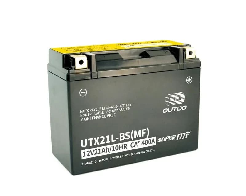 OUTDO Factory Activated MF UTX21L-BS(MF) Motorcycle Battery 12V 21Ah
