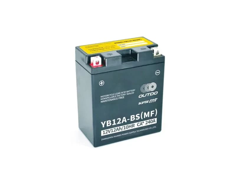 OUTDO Factory Activated MF YB12A-BS(MF) Motorcycle Battery 12V 12Ah