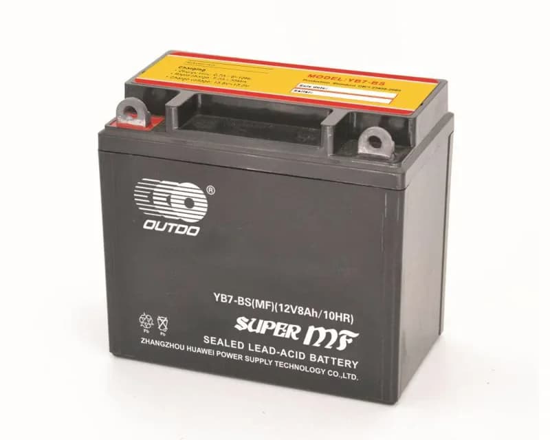 OUTDO Factory Activated MF YB7-BS(MF) Motorcycle Battery 12V 8Ah
