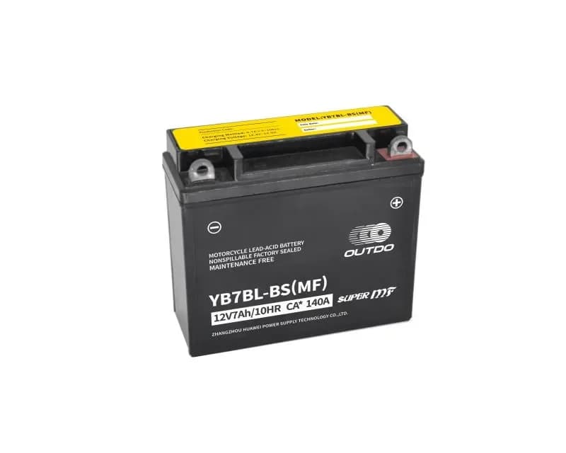 OUTDO Factory Activated MF YB7BL-BS(MF) Motorcycle Battery 12V 7Ah