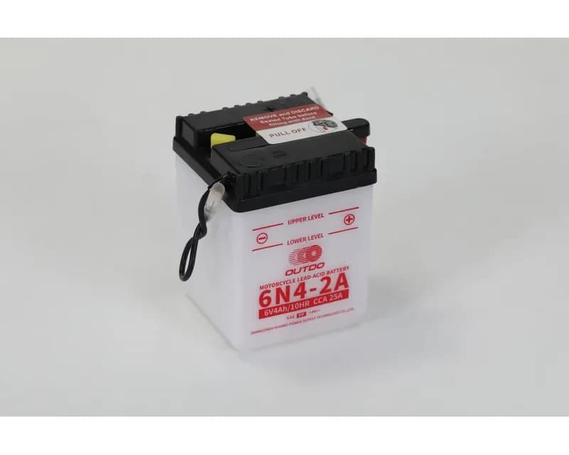 OUTDO Flooded Dry Charged 6N4-2A Motorcycle Battery 6V 4Ah