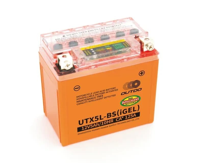 OUTDO UTX5L-BS(iGEL) Motorcycle Battery 12V 5Ah