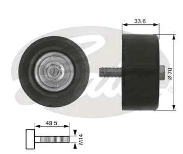 Gates DriveAlign™ Idler Pulley T36723 – Deflection/Guide Pulley, V-ribbed belt