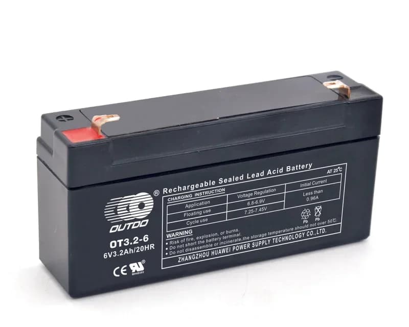 OUTDO Industrial Battery – Small Series OT3.2-6 Stationary Battery 6V 3.2Ah